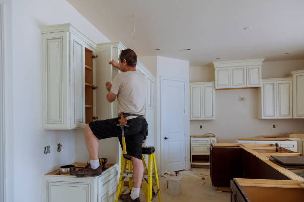 Kitchen island installation in Villanova by JMT Kitchen Cabinet